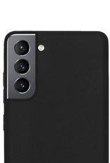 NoXx Hoes Geschikt voor Samsung S22 Hoesje Cover Siliconen Back Case Hoes - Zwart
