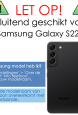 NoXx Hoes Geschikt voor Samsung S22 Hoesje Cover Siliconen Back Case Hoes - Zwart