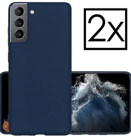 NoXx NoXx Samsung Galaxy S22 Hoesje Siliconen - Donkerblauw - 2 PACK