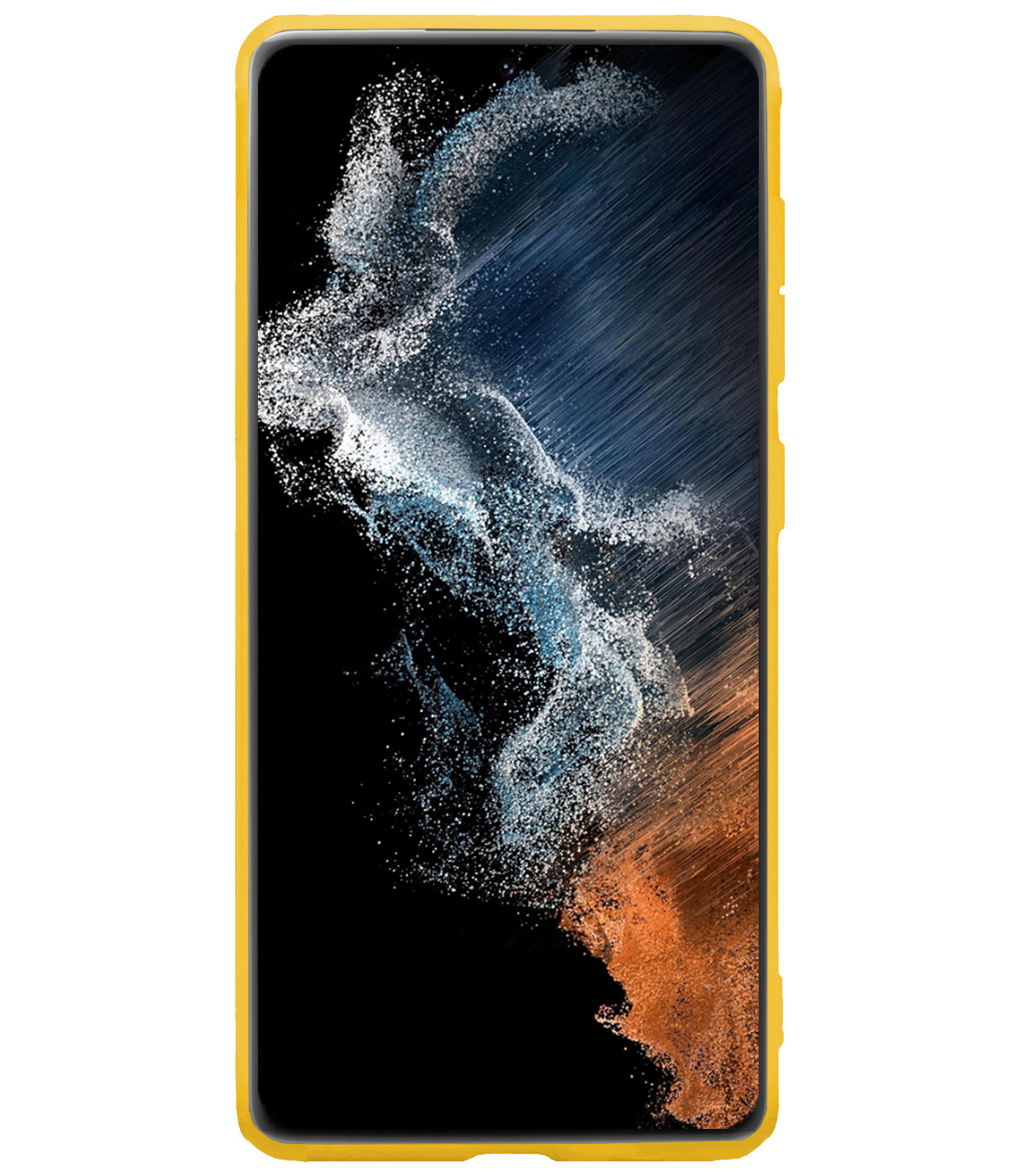 NoXx Hoes Geschikt voor Samsung S22 Hoesje Cover Siliconen Back Case Hoes - Geel - 2x