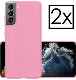 NoXx NoXx Samsung Galaxy S22 Hoesje Siliconen - Lichtroze - 2 PACK
