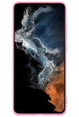 NoXx Hoes Geschikt voor Samsung S22 Hoesje Cover Siliconen Back Case Hoes - Lichtroze - 2x