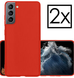 NoXx NoXx Samsung Galaxy S22 Hoesje Siliconen - Rood - 2 PACK
