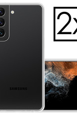 NoXx Hoes Geschikt voor Samsung S22 Hoesje Cover Siliconen Back Case Hoes - Transparant - 2x