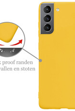 Nomfy Hoesje Geschikt voor Samsung S22 Hoesje Siliconen Cover Case - Hoes Geschikt voor Samsung Galaxy S22 Hoes Back Case - Geel