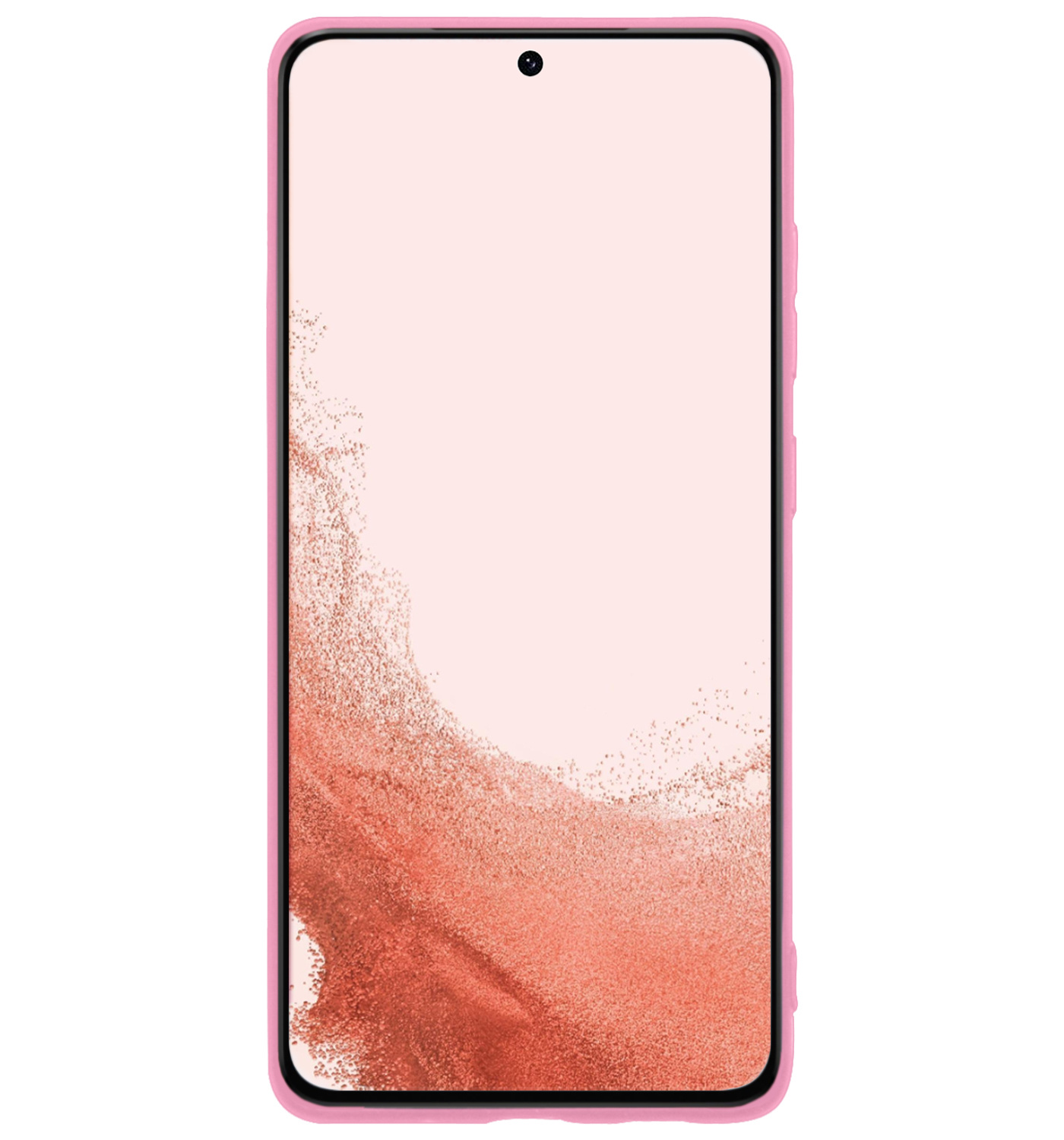 Nomfy Hoesje Geschikt voor Samsung S22 Hoesje Siliconen Cover Case - Hoes Geschikt voor Samsung Galaxy S22 Hoes Back Case - Lichtroze