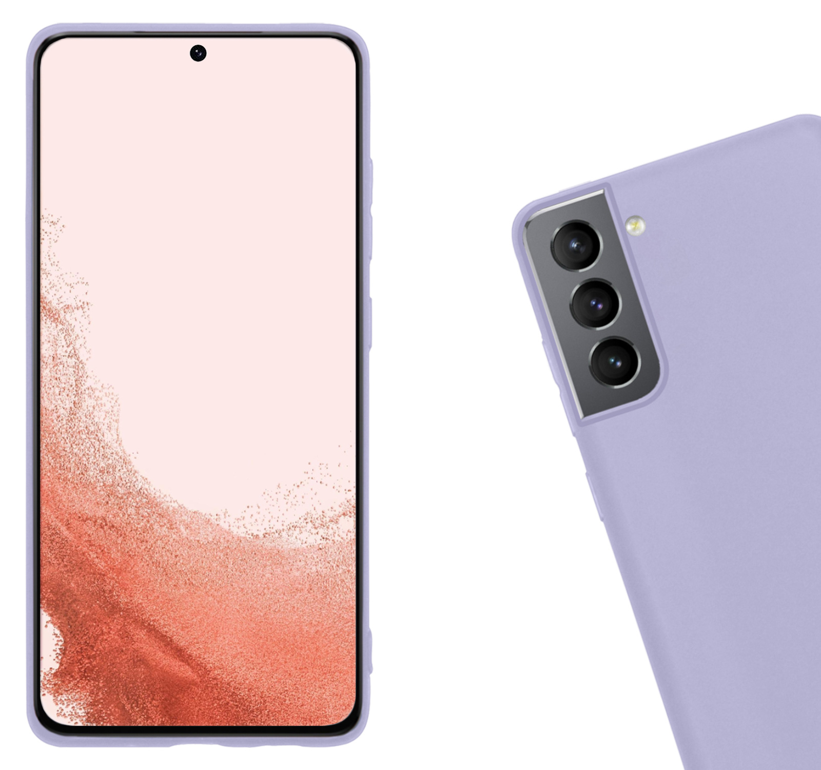 Nomfy Hoesje Geschikt voor Samsung S22 Hoesje Siliconen Cover Case - Hoes Geschikt voor Samsung Galaxy S22 Hoes Back Case - Lila