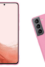 Nomfy Hoesje Geschikt voor Samsung S22 Hoesje Siliconen Cover Case - Hoes Geschikt voor Samsung Galaxy S22 Hoes Back Case - 2-PACK - Lichtroze