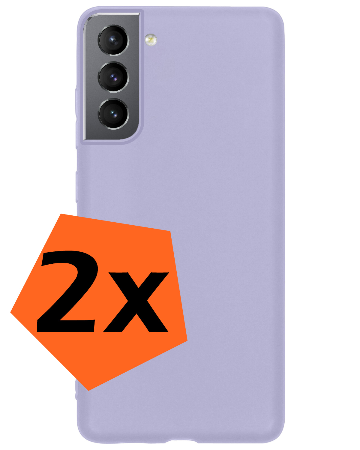 Nomfy Hoesje Geschikt voor Samsung S22 Hoesje Siliconen Cover Case - Hoes Geschikt voor Samsung Galaxy S22 Hoes Back Case - 2-PACK - Lila