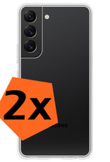 Nomfy Hoesje Geschikt voor Samsung S22 Hoesje Siliconen Cover Case - Hoes Geschikt voor Samsung Galaxy S22 Hoes Back Case - 2-PACK - Transparant