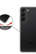 Nomfy Hoesje Geschikt voor Samsung S22 Hoesje Siliconen Cover Case - Hoes Geschikt voor Samsung Galaxy S22 Hoes Back Case - 2-PACK - Transparant