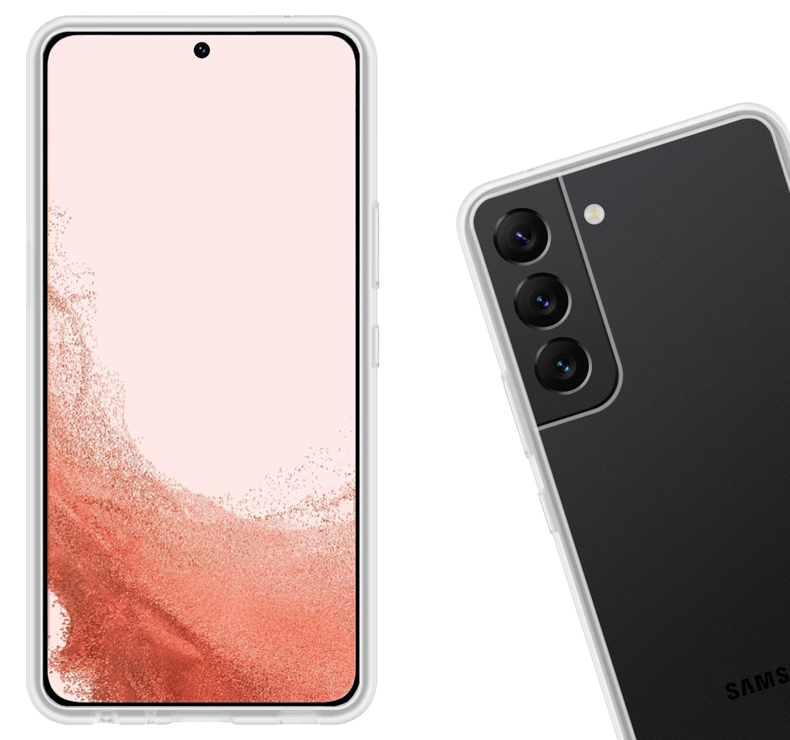 Nomfy Hoesje Geschikt voor Samsung S22 Hoesje Siliconen Cover Case - Hoes Geschikt voor Samsung Galaxy S22 Hoes Back Case - 2-PACK - Transparant