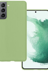 BASEY. Hoes Geschikt voor Samsung S22 Hoesje Siliconen Back Cover Case - Hoesje Geschikt voor Samsung Galaxy S22 Hoes Cover Hoesje - Groen