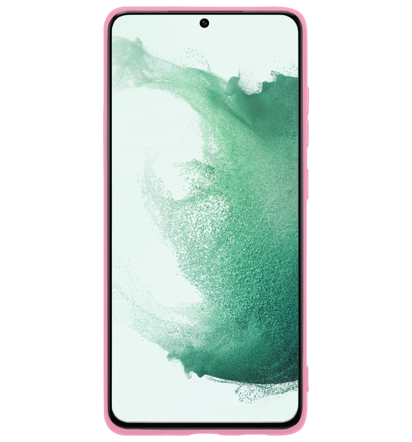BASEY. Hoes Geschikt voor Samsung S22 Hoesje Siliconen Back Cover Case - Hoesje Geschikt voor Samsung Galaxy S22 Hoes Cover Hoesje - Lichtroze