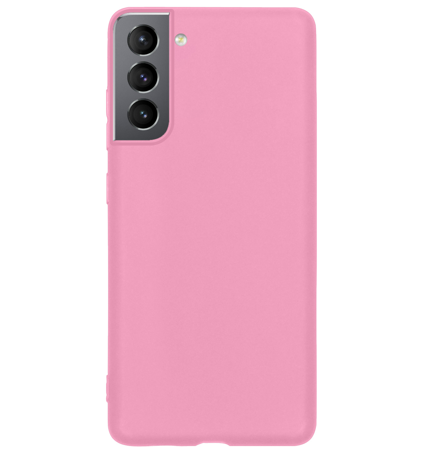 BASEY. Hoes Geschikt voor Samsung S22 Hoesje Siliconen Back Cover Case - Hoesje Geschikt voor Samsung Galaxy S22 Hoes Cover Hoesje - Lichtroze