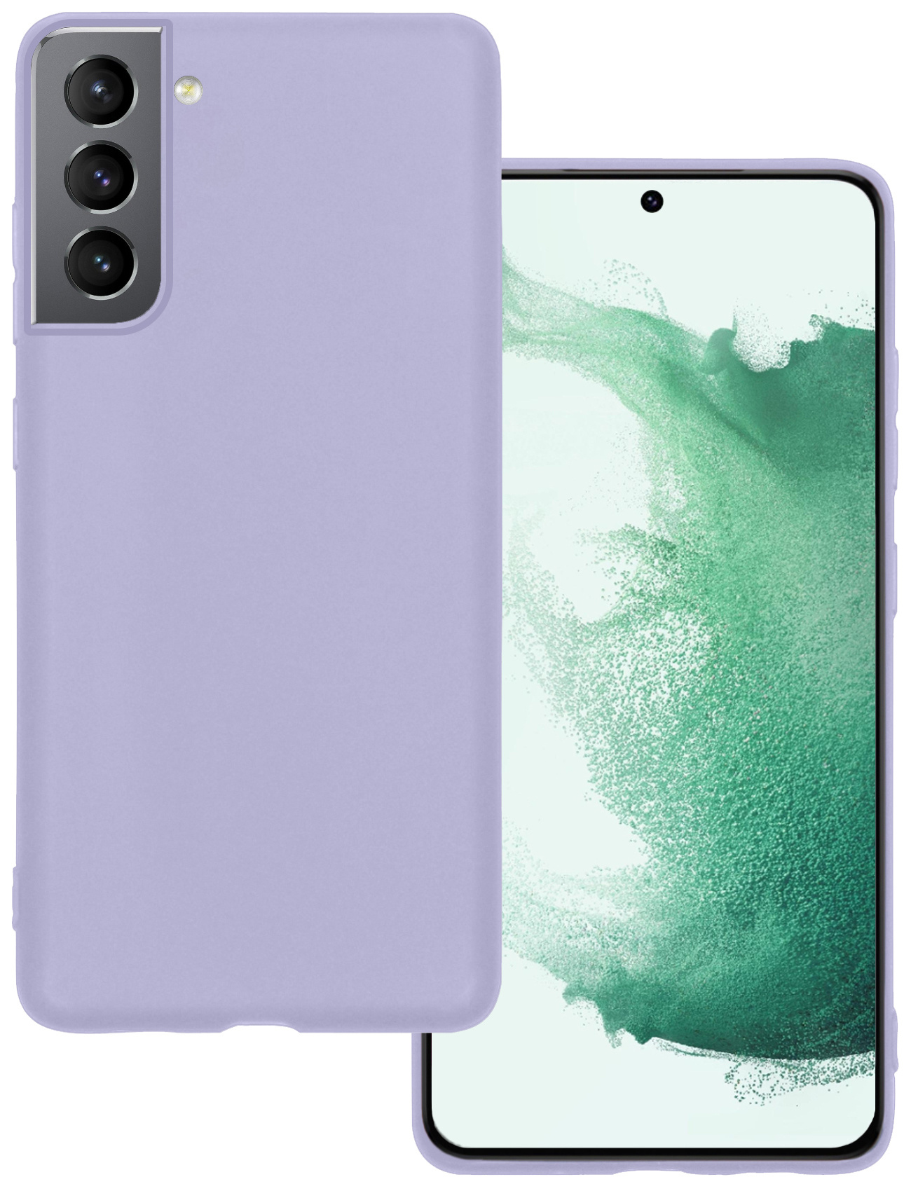 BASEY. Hoes Geschikt voor Samsung S22 Hoesje Siliconen Back Cover Case - Hoesje Geschikt voor Samsung Galaxy S22 Hoes Cover Hoesje - Lila