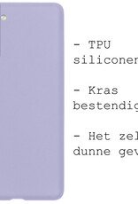 BASEY. Hoes Geschikt voor Samsung S22 Hoesje Siliconen Back Cover Case - Hoesje Geschikt voor Samsung Galaxy S22 Hoes Cover Hoesje - Lila