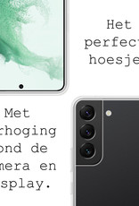 BASEY. Hoes Geschikt voor Samsung S22 Hoesje Siliconen Back Cover Case - Hoesje Geschikt voor Samsung Galaxy S22 Hoes Cover Hoesje - Transparant