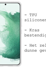 BASEY. Hoes Geschikt voor Samsung S22 Hoesje Siliconen Back Cover Case - Hoesje Geschikt voor Samsung Galaxy S22 Hoes Cover Hoesje - Transparant