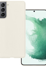 BASEY. Hoes Geschikt voor Samsung S22 Hoesje Siliconen Back Cover Case - Hoesje Geschikt voor Samsung Galaxy S22 Hoes Cover Hoesje - Wit