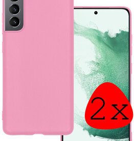 BASEY. BASEY. Samsung Galaxy S22 Hoesje Siliconen - Lichtroze - 2 PACK