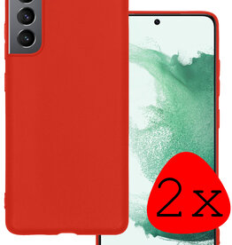 BASEY. BASEY. Samsung Galaxy S22 Hoesje Siliconen - Rood - 2 PACK