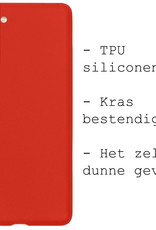 BASEY. Hoes Geschikt voor Samsung S22 Hoesje Siliconen Back Cover Case - Hoesje Geschikt voor Samsung Galaxy S22 Hoes Cover Hoesje - Rood - 2 Stuks