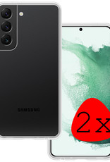 BASEY. Hoes Geschikt voor Samsung S22 Hoesje Siliconen Back Cover Case - Hoesje Geschikt voor Samsung Galaxy S22 Hoes Cover Hoesje - Transparant - 2 Stuks