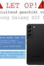 BASEY. Hoes Geschikt voor Samsung S22 Plus Hoesje Siliconen Back Cover Case - Hoesje Geschikt voor Samsung Galaxy S22 Plus Hoes Cover Hoesje - Donkerblauw