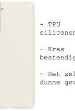 BASEY. Hoes Geschikt voor Samsung S22 Plus Hoesje Siliconen Back Cover Case - Hoesje Geschikt voor Samsung Galaxy S22 Plus Hoes Cover Hoesje - Wit