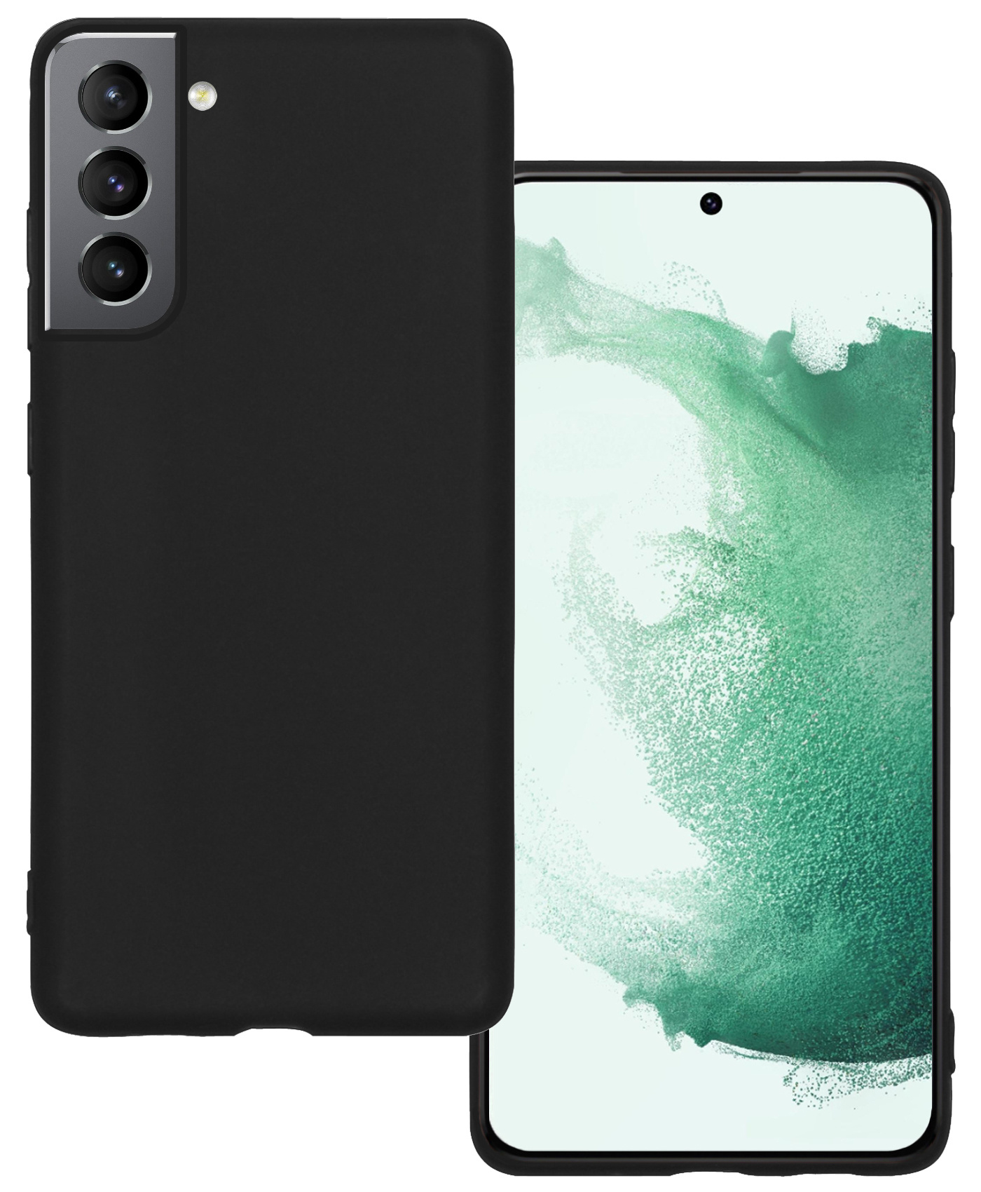 BASEY. Hoes Geschikt voor Samsung S22 Plus Hoesje Siliconen Back Cover Case - Hoesje Geschikt voor Samsung Galaxy S22 Plus Hoes Cover Hoesje - Zwart