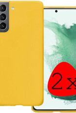 BASEY. Hoes Geschikt voor Samsung S22 Plus Hoesje Siliconen Back Cover Case - Hoesje Geschikt voor Samsung Galaxy S22 Plus Hoes Cover Hoesje - Geel - 2 Stuks