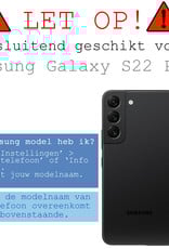 BASEY. Hoes Geschikt voor Samsung S22 Plus Hoesje Siliconen Back Cover Case - Hoesje Geschikt voor Samsung Galaxy S22 Plus Hoes Cover Hoesje - Rood - 2 Stuks