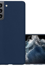 NoXx Hoes Geschikt voor Samsung S22 Plus Hoesje Cover Siliconen Back Case Hoes - Donkerblauw