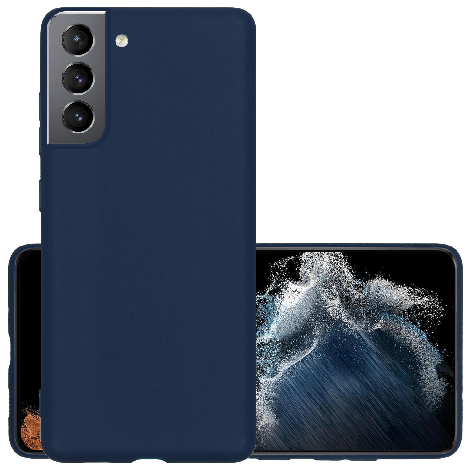 NoXx Hoes Geschikt voor Samsung S22 Plus Hoesje Cover Siliconen Back Case Hoes - Donkerblauw