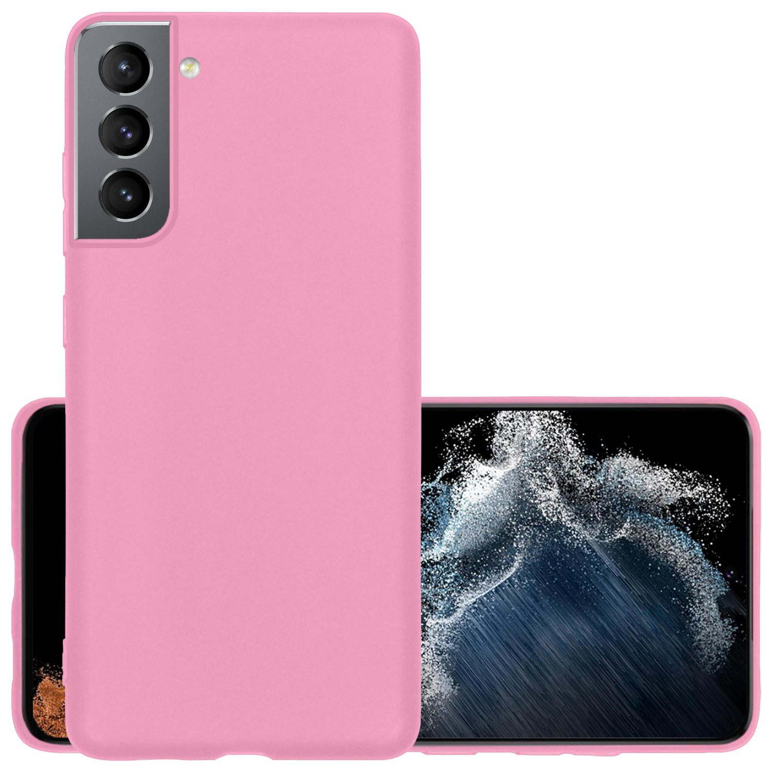 NoXx Hoes Geschikt voor Samsung S22 Plus Hoesje Cover Siliconen Back Case Hoes - Lichtroze