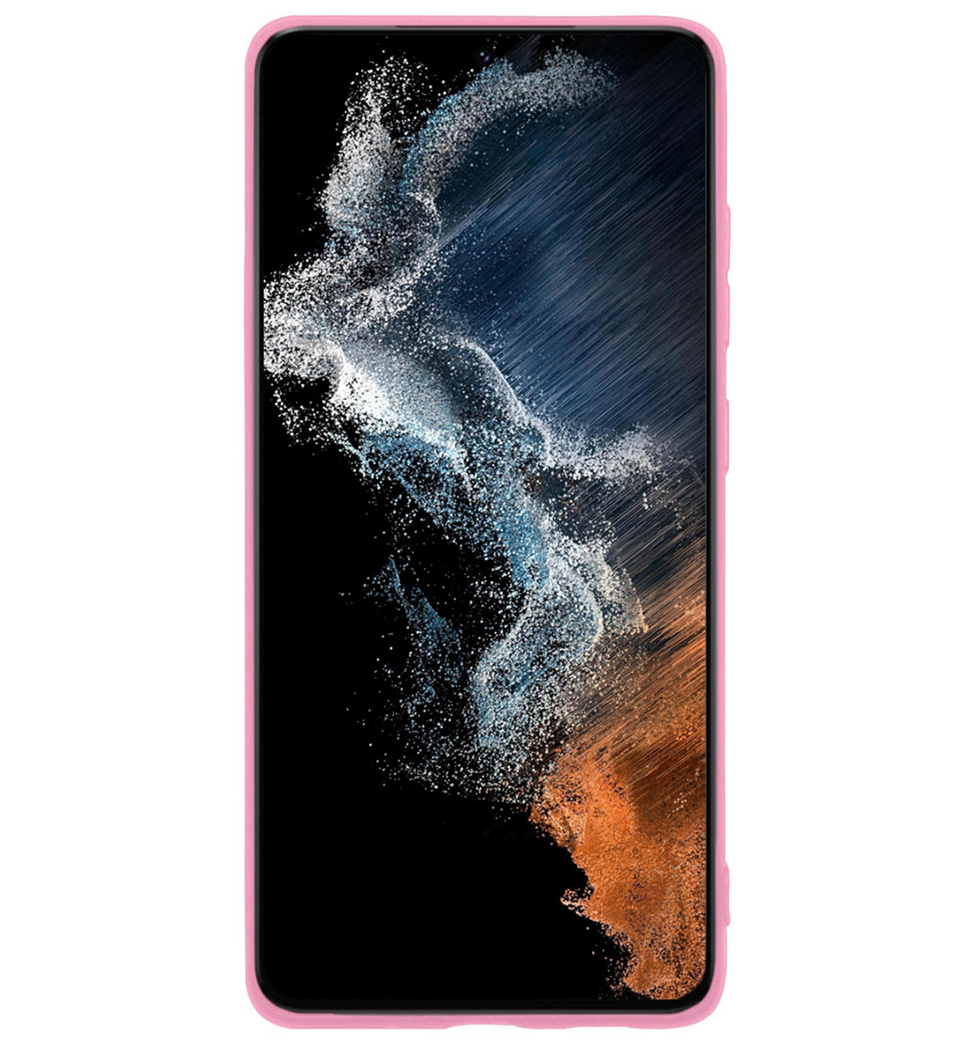 NoXx Hoes Geschikt voor Samsung S22 Plus Hoesje Cover Siliconen Back Case Hoes - Lichtroze