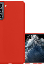 NoXx Hoes Geschikt voor Samsung S22 Plus Hoesje Cover Siliconen Back Case Hoes - Rood
