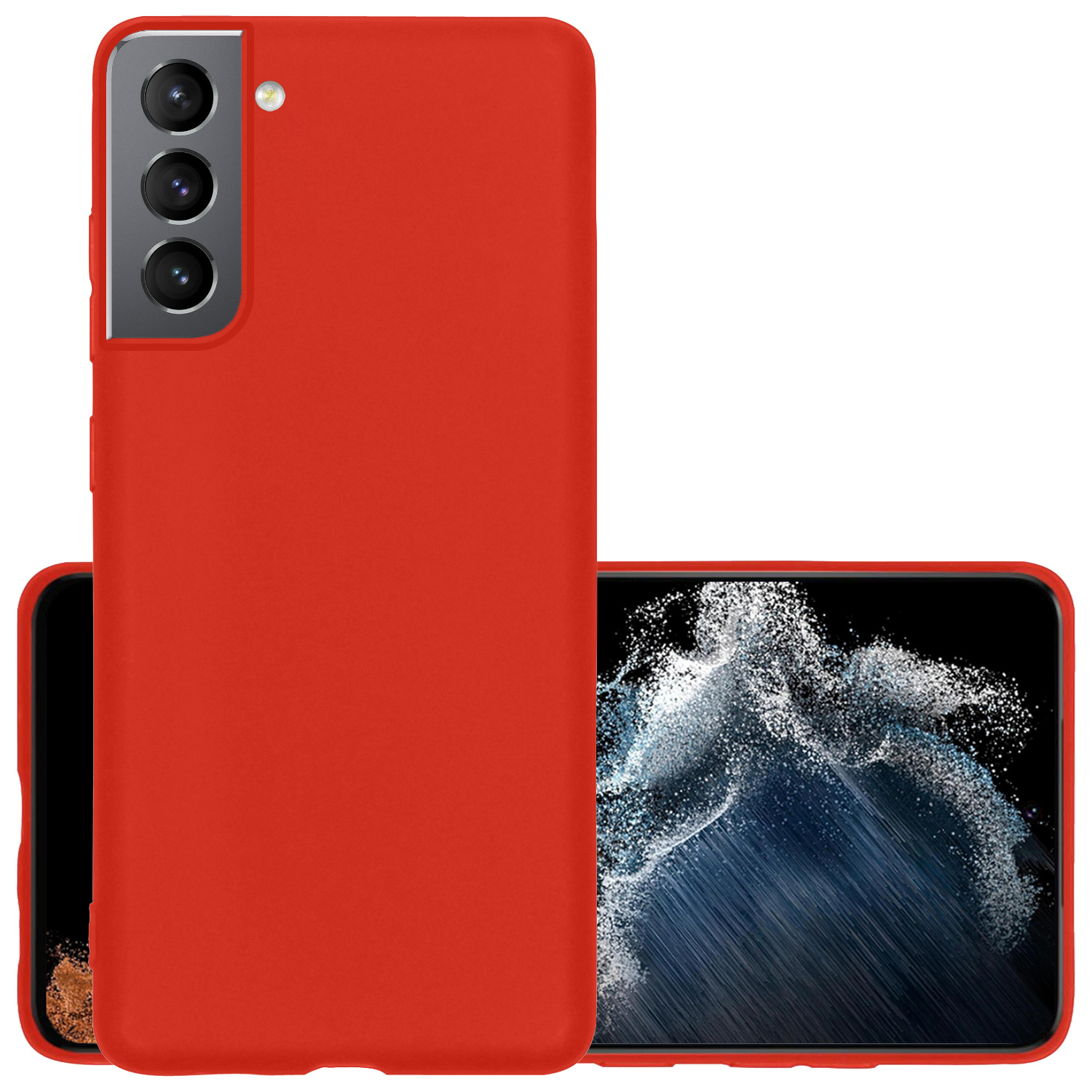 NoXx Hoes Geschikt voor Samsung S22 Plus Hoesje Cover Siliconen Back Case Hoes - Rood