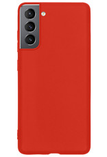 NoXx Hoes Geschikt voor Samsung S22 Plus Hoesje Cover Siliconen Back Case Hoes - Rood