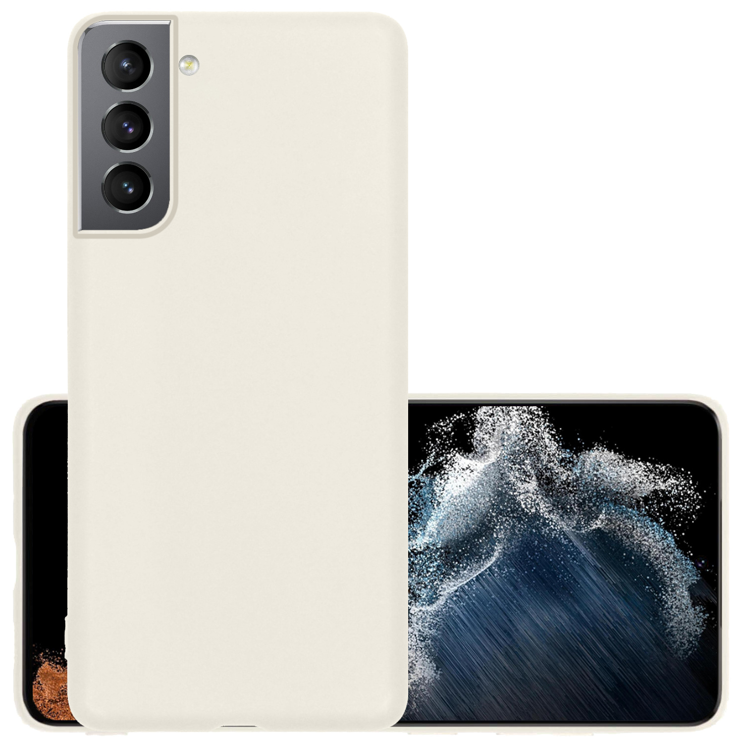 NoXx Hoes Geschikt voor Samsung S22 Plus Hoesje Cover Siliconen Back Case Hoes - Wit