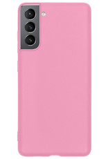 NoXx Hoes Geschikt voor Samsung S22 Plus Hoesje Cover Siliconen Back Case Hoes - Lichtroze - 2x