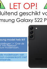 NoXx Hoes Geschikt voor Samsung S22 Plus Hoesje Cover Siliconen Back Case Hoes - Rood - 2x