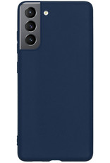 Nomfy Hoesje Geschikt voor Samsung S22 Plus Hoesje Siliconen Cover Case - Hoes Geschikt voor Samsung Galaxy S22 Plus Hoes Back Case - Donkerblauw