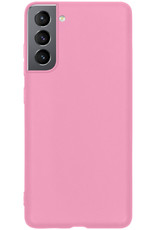 Nomfy Hoesje Geschikt voor Samsung S22 Plus Hoesje Siliconen Cover Case - Hoes Geschikt voor Samsung Galaxy S22 Plus Hoes Back Case - Lichtroze