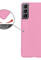 Nomfy Hoesje Geschikt voor Samsung S22 Plus Hoesje Siliconen Cover Case - Hoes Geschikt voor Samsung Galaxy S22 Plus Hoes Back Case - Lichtroze
