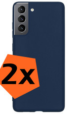 Nomfy Hoesje Geschikt voor Samsung S22 Plus Hoesje Siliconen Cover Case - Hoes Geschikt voor Samsung Galaxy S22 Plus Hoes Back Case - 2-PACK - Donkerblauw