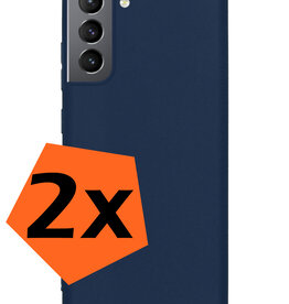 Nomfy Nomfy Samsung Galaxy S22 Plus Hoesje Siliconen - Donkerblauw - 2 PACK