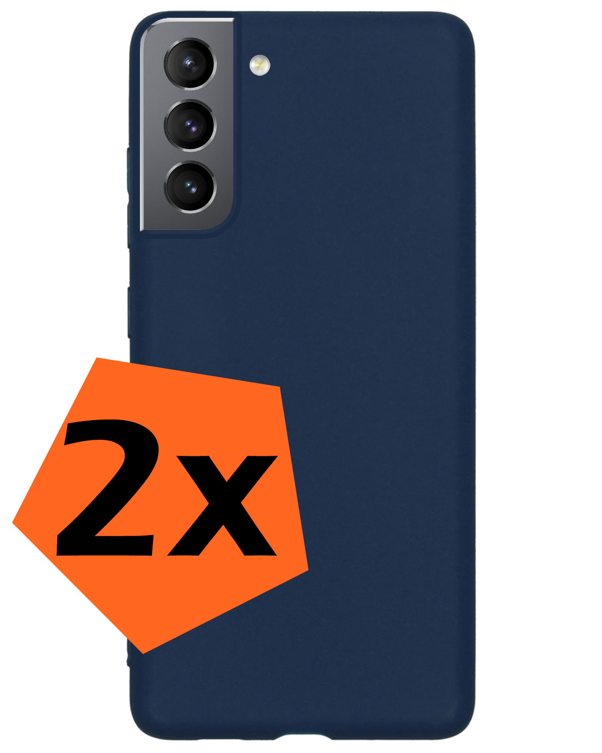 Nomfy Hoesje Geschikt voor Samsung S22 Plus Hoesje Siliconen Cover Case - Hoes Geschikt voor Samsung Galaxy S22 Plus Hoes Back Case - 2-PACK - Donkerblauw