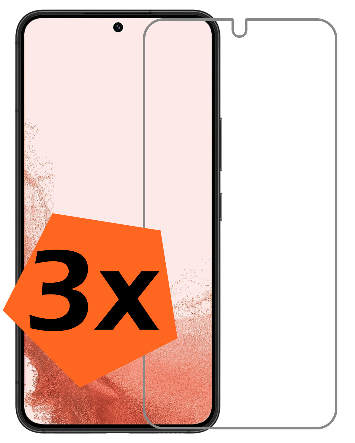 Nomfy Screenprotector Geschikt voor Samsung S22 Plus Screenprotector Bescherm Glas Tempered Glass - Screenprotector Geschikt voor Samsung Galaxy S22 Plus Screen Protector - 3 PACK